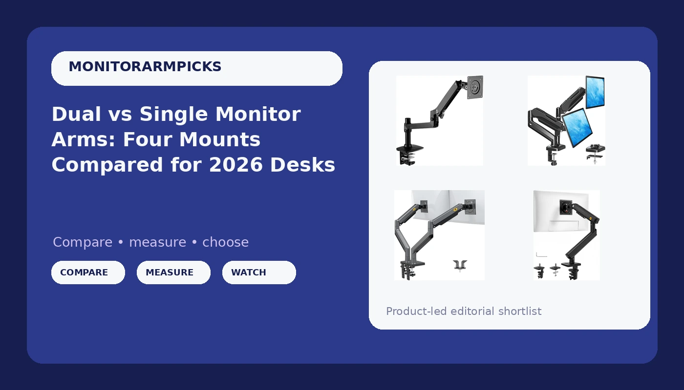 Dual vs Single Monitor Arms: Four Mounts Compared for 2026 Desks