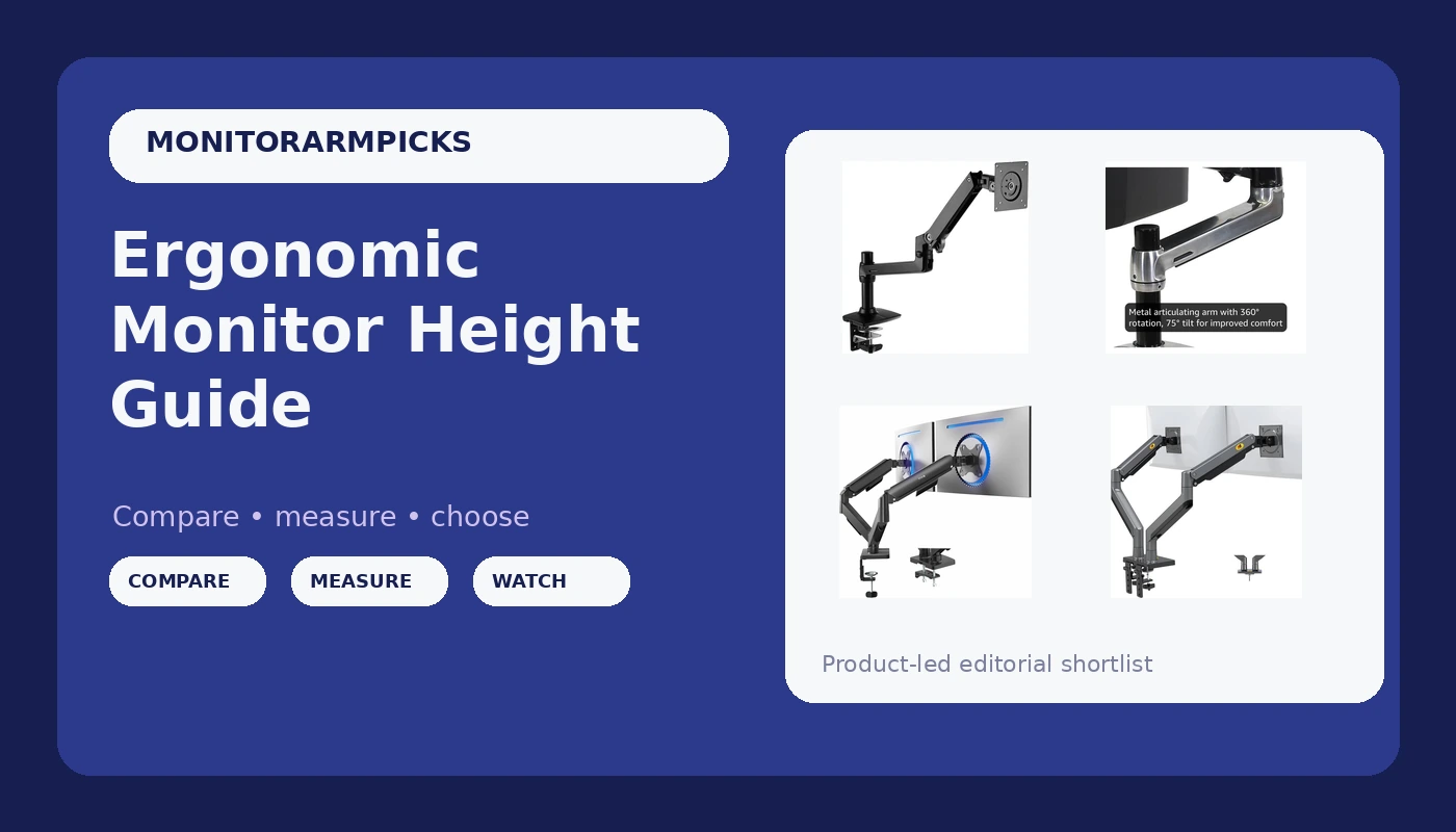 Ergonomic Monitor Height Guide - MonitorArmPicks review with measurements and honest opinion