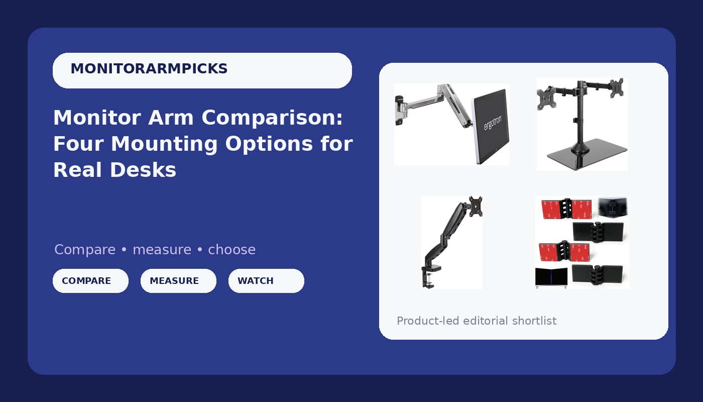 Monitor Arm Comparison: Four Mounting Options for Real Desks