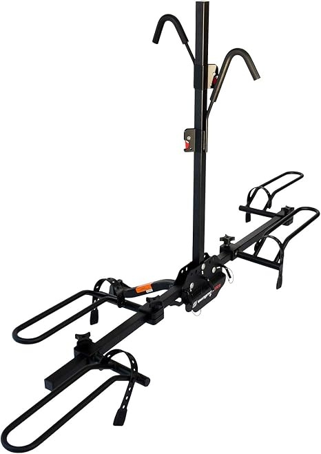 Swagman XTC2 Hitch Mount Bike Rack, Platform Carrier for 2 Bikes, Ratcheting Hook System, Compact Clam-Shell Folding Design