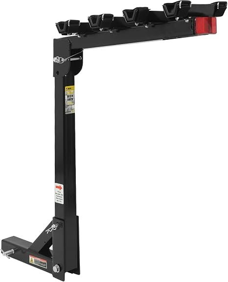MaxxHaul Hitch Mount 4 Bike Rack 150 lb Capacity Heavy-Duty Swing Down Design Fits Cars Trucks SUVs and Minivans with Safety Reflector Easy Install (70210)