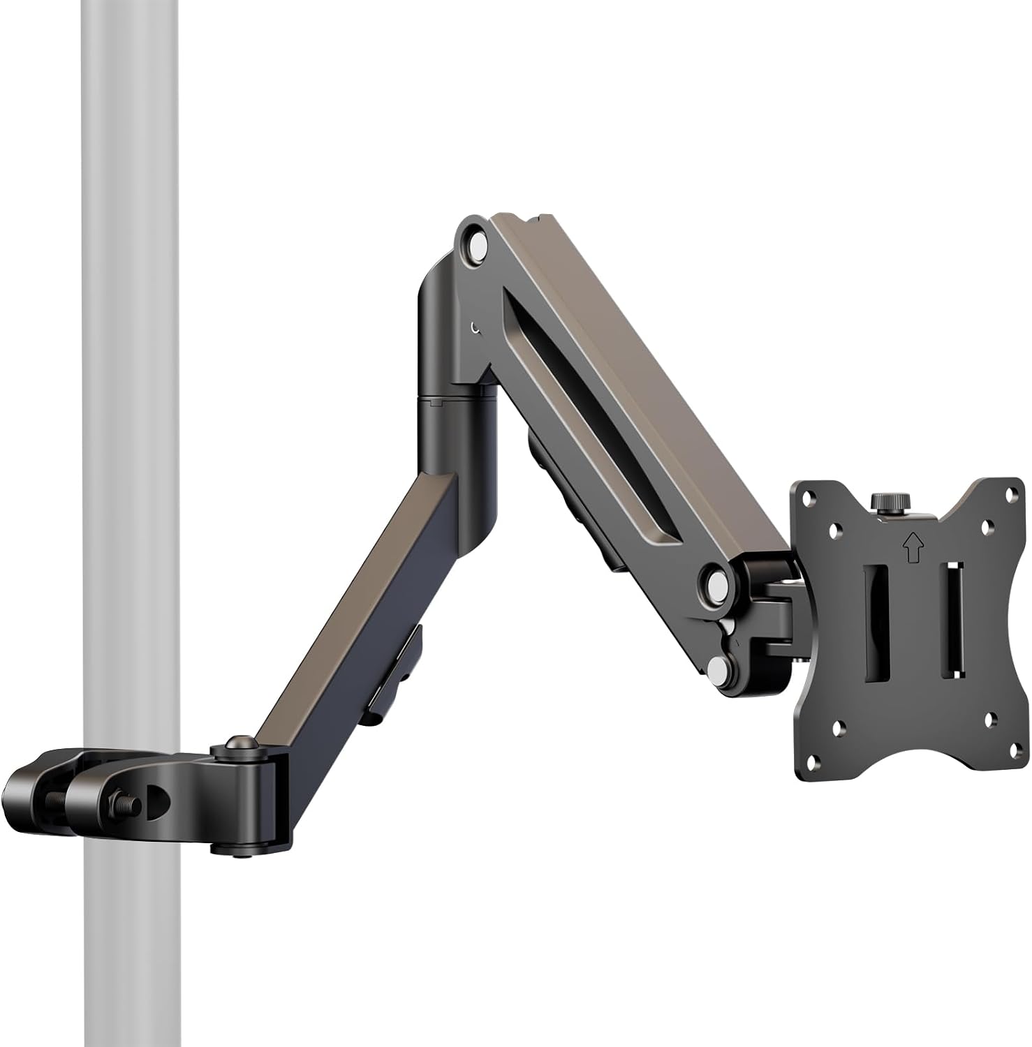 Height Adjustable Pole Mount Monitor Arm for 17"-32" with Gas Spring