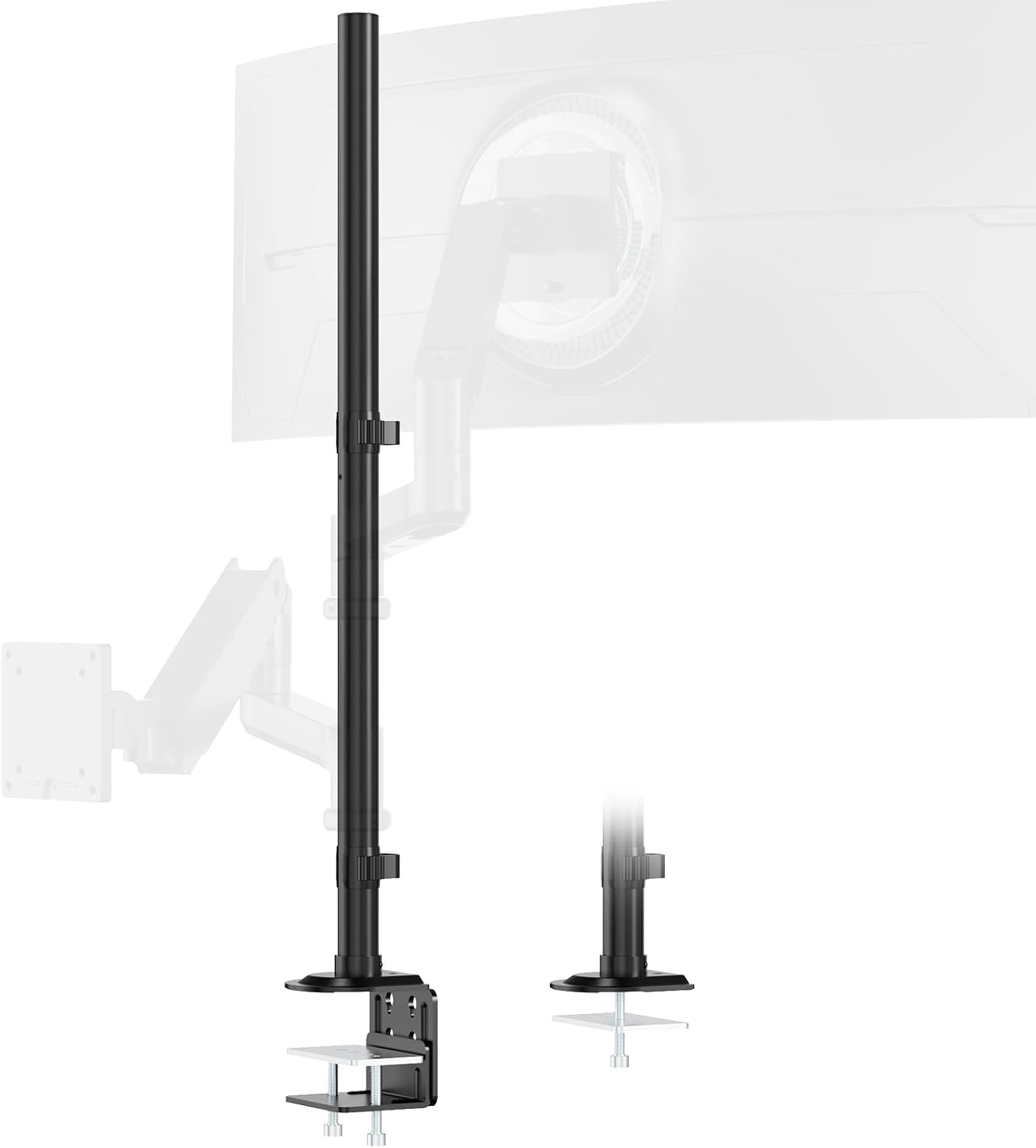 Steel Extra Tall 32 Inch 2-Section Monitor Stand Pole with Mounting Base
