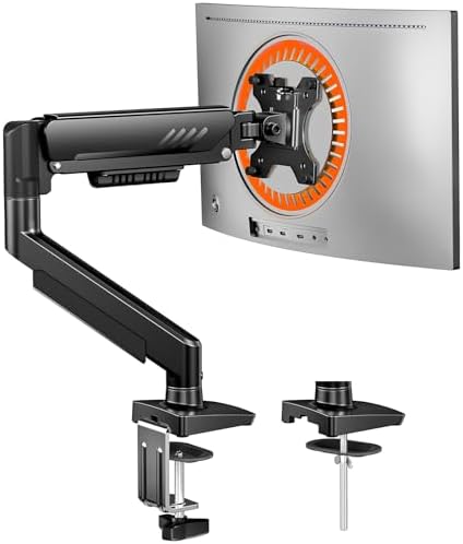 ErGear Single Monitor Arm, Fully Adjustable Monitor Mount for 13-34 Inch Screens, Fast Install Computer Monitor Stand with Tool-Free VESA Mount, Cable Management, Holds 19.8 lbs, Max VESA 100x100mm