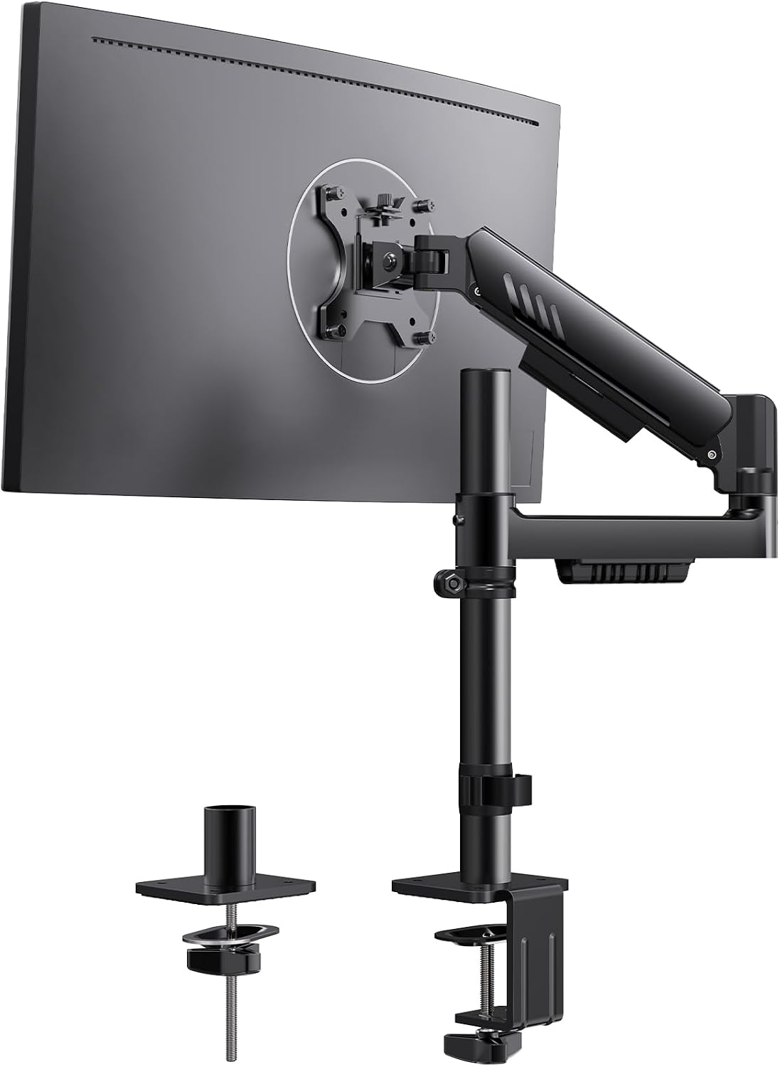 ErGear Single Monitor Arm, Adjustable Desk Gaming Monitor Mount for 13-34″ Screens, Up to 19.8 lbs, Enhanced Stability with Integrated C-Clamp, Upgraded Cable Management, Black