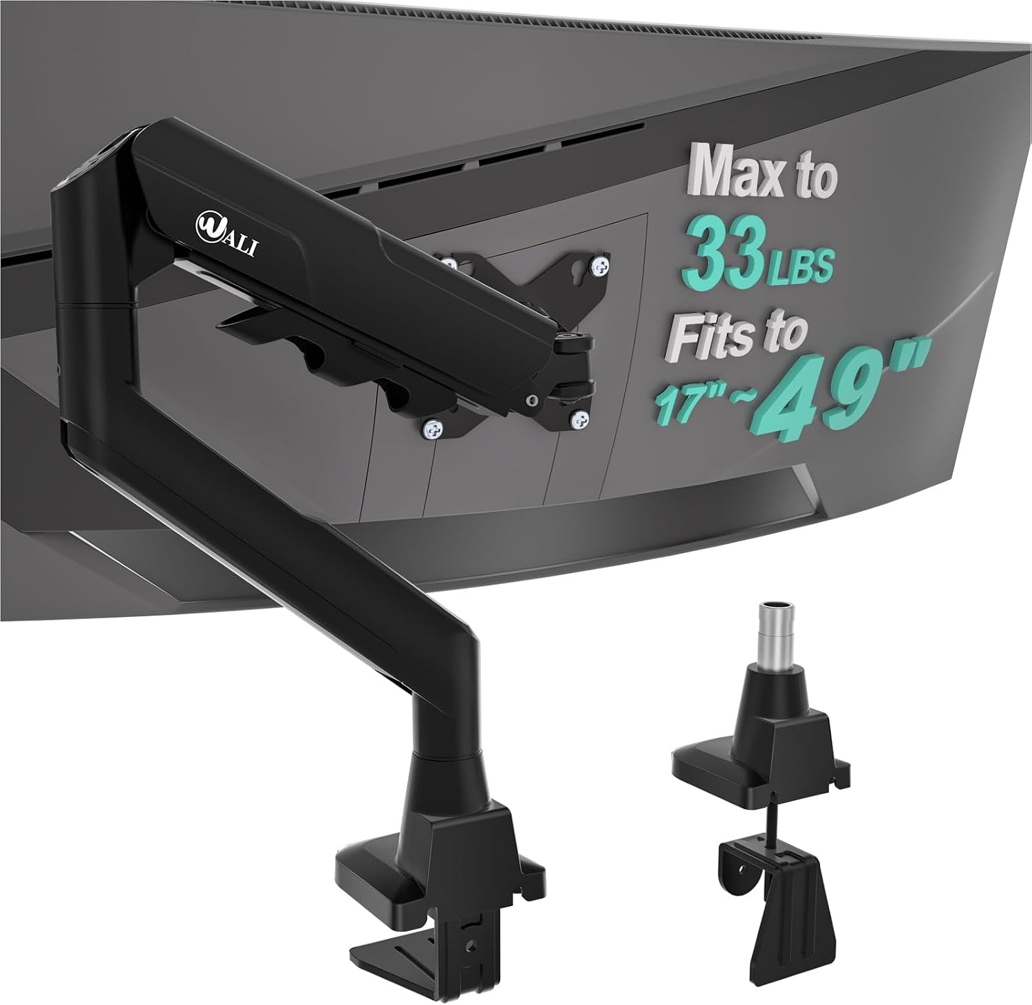 WALI Ultrawide Single Monitor Arm for 17-49 inch Curved Screen, up to 33lbs