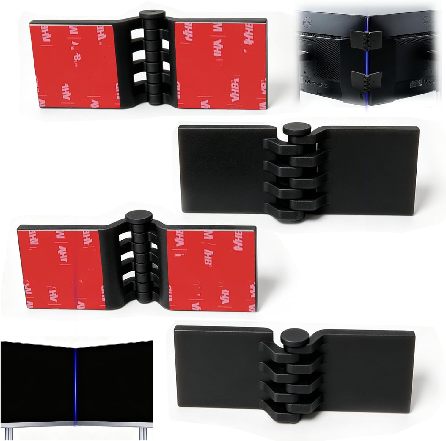 4 Pack Dual Monitor Alignment Tool and Alignment Connector Clips